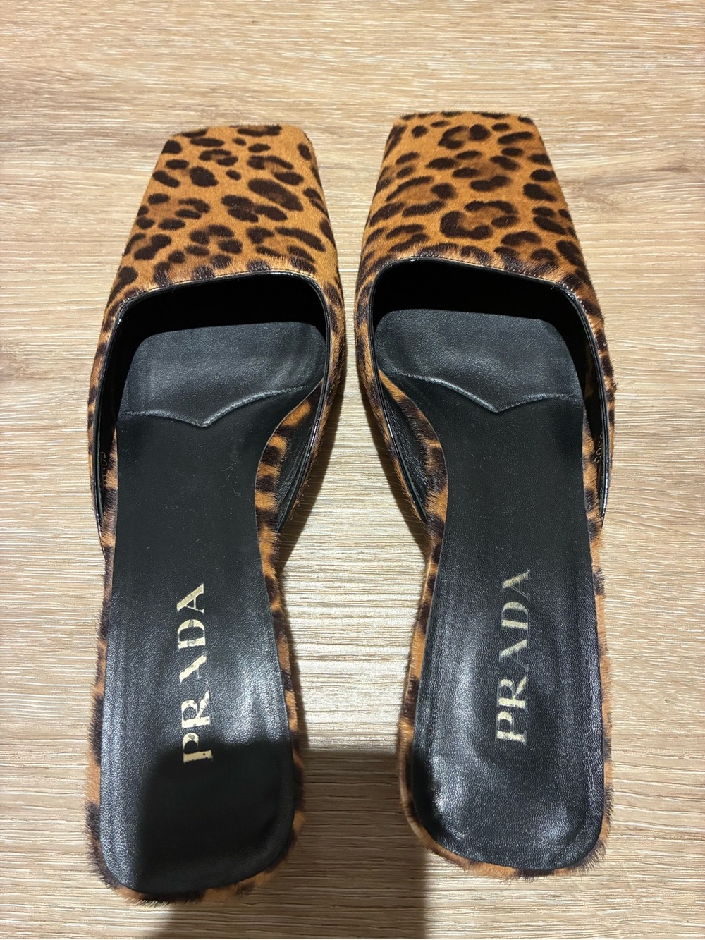 Prada square toe mules